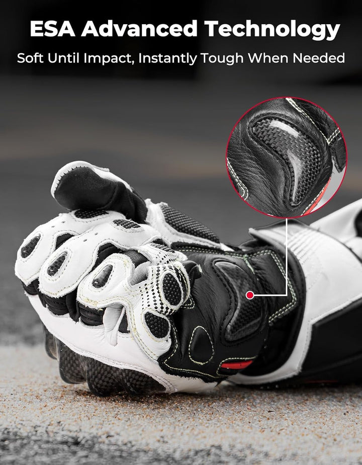 Motorradhandschuhe Leder - Carbon Knöchelschutz  Damen & Herren