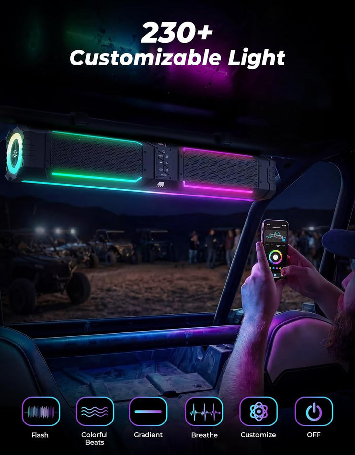 KEMIMOTO Midnight 80 Gen2 UTV Soundbar für Can-Am & Polaris