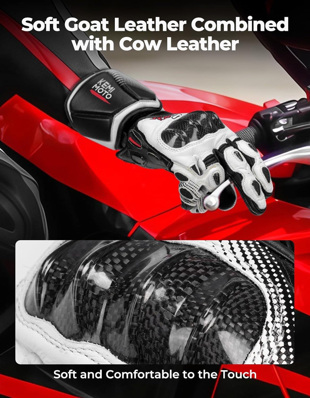 Motorradhandschuhe Leder - Carbon Knöchelschutz  Damen & Herren