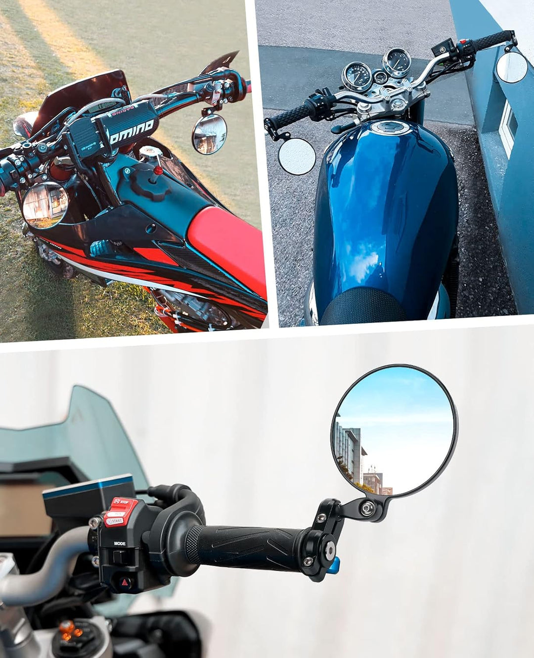 CNC Lenkerendenspiegel für Motorrad & Scooter