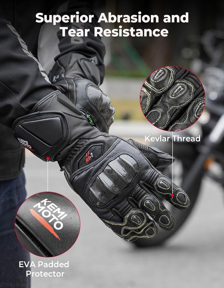 Motorradhandschuhe Leder - Carbon Knöchelschutz  Damen & Herren