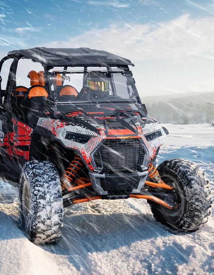 2-in-1 Klappbare Windschutzscheibe kompatibel mit Polaris RZR XP 1000 / Turbo (2019-2023), 2 & 4 Sitzer