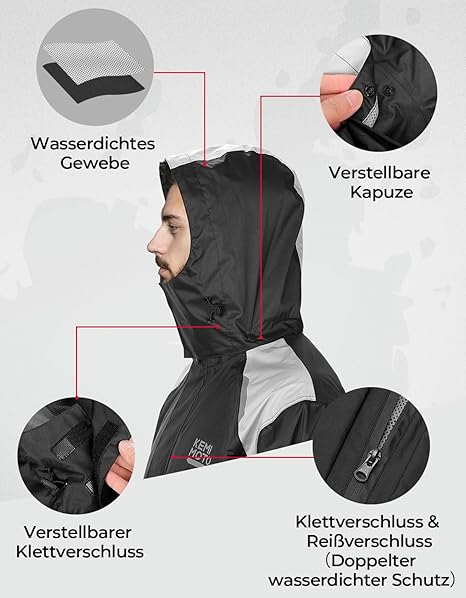 Motorrad Regenanzug für Herren wasserdicht & winddicht