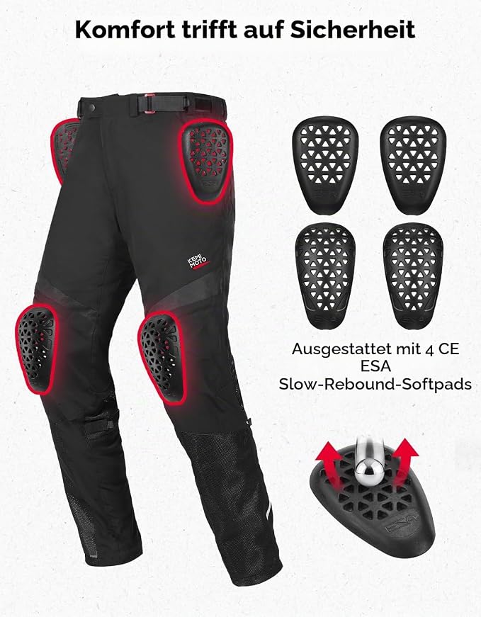 Pantalon de moto pour homme avec poches pour protections CE