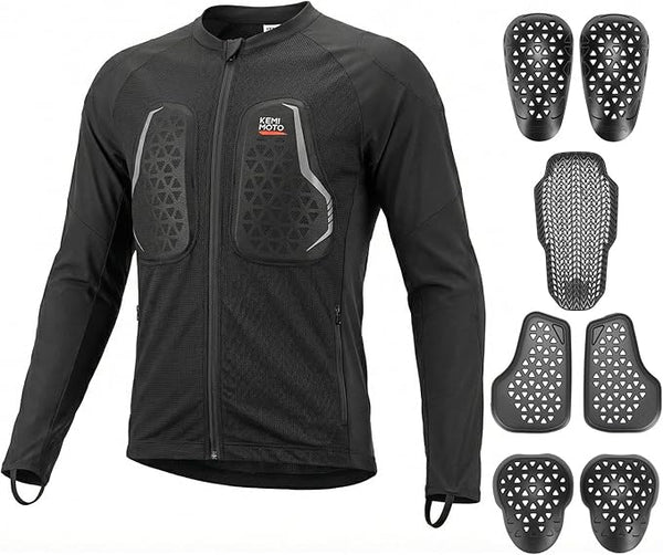 KEMIMOTO Motorradjacke Herren Sommer-CE-Protektoren, Atmungsaktiv, Reflektierend