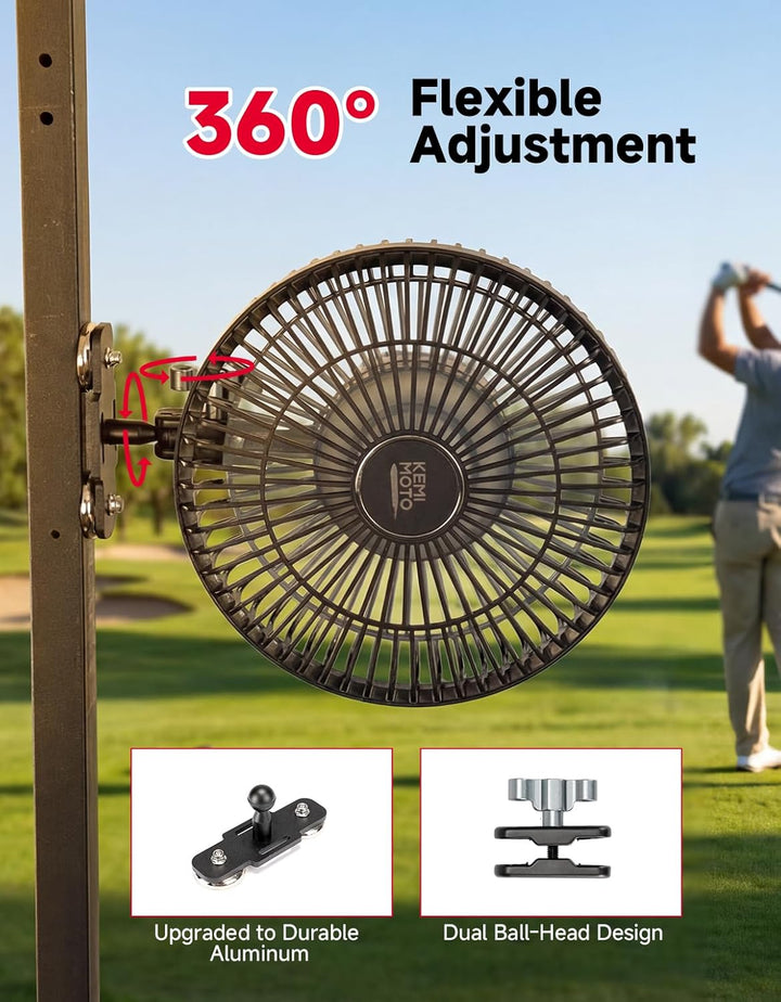 KEMIMOTO 8-Zoll Magnetischer Akku Ventilator für lokale Abkühlung
