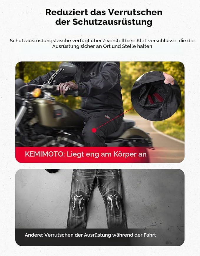 Pantalon de moto pour homme avec poches pour protections CE