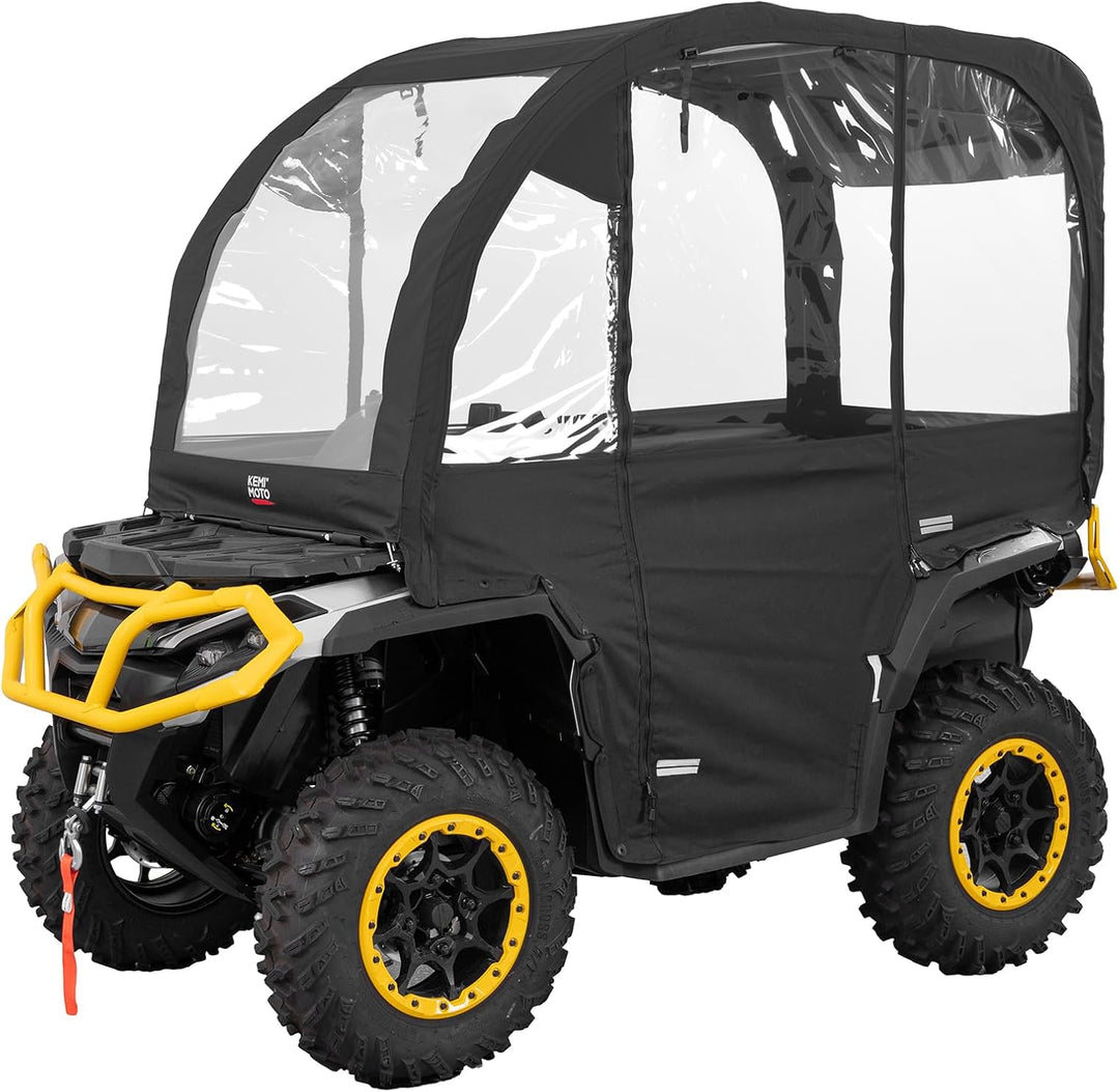 KEMIMOTO Extra Große ATV Kabineneinhausung - 3-in-1 Verstellbares Allwetter-Verdeck mit Voller Sicht