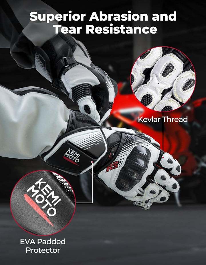 Motorradhandschuhe Leder - Carbon Knöchelschutz  Damen & Herren
