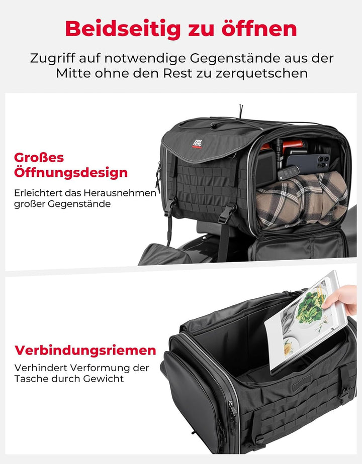 Motorrad Hecktasche 45-55L für Sattel & Gepäck