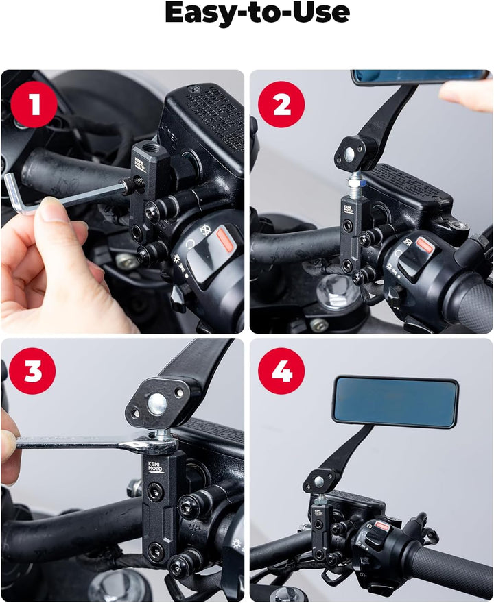 10MM Spiegelhalterung für Motorrad 22mm Lenker