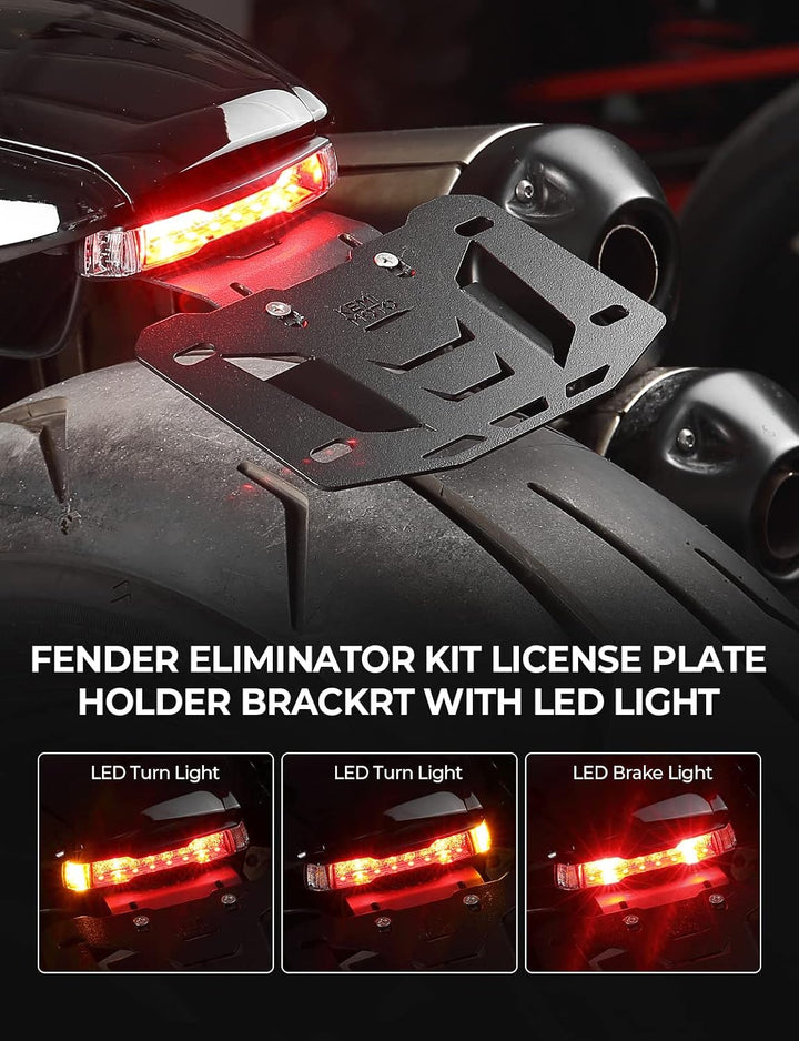 Motorcycle License Plate Bracket with LED Signal Light