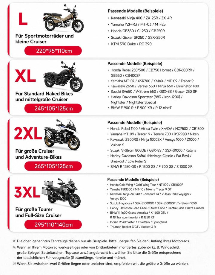 KEMIMOTO Motorrad Abdeckplane 210D Oxford mit Schlossöffnungen