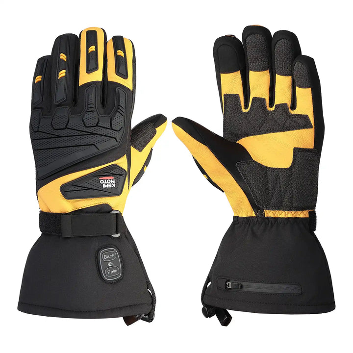 Gants de travail chauffants en cuir de chèvre avec protection EN 388