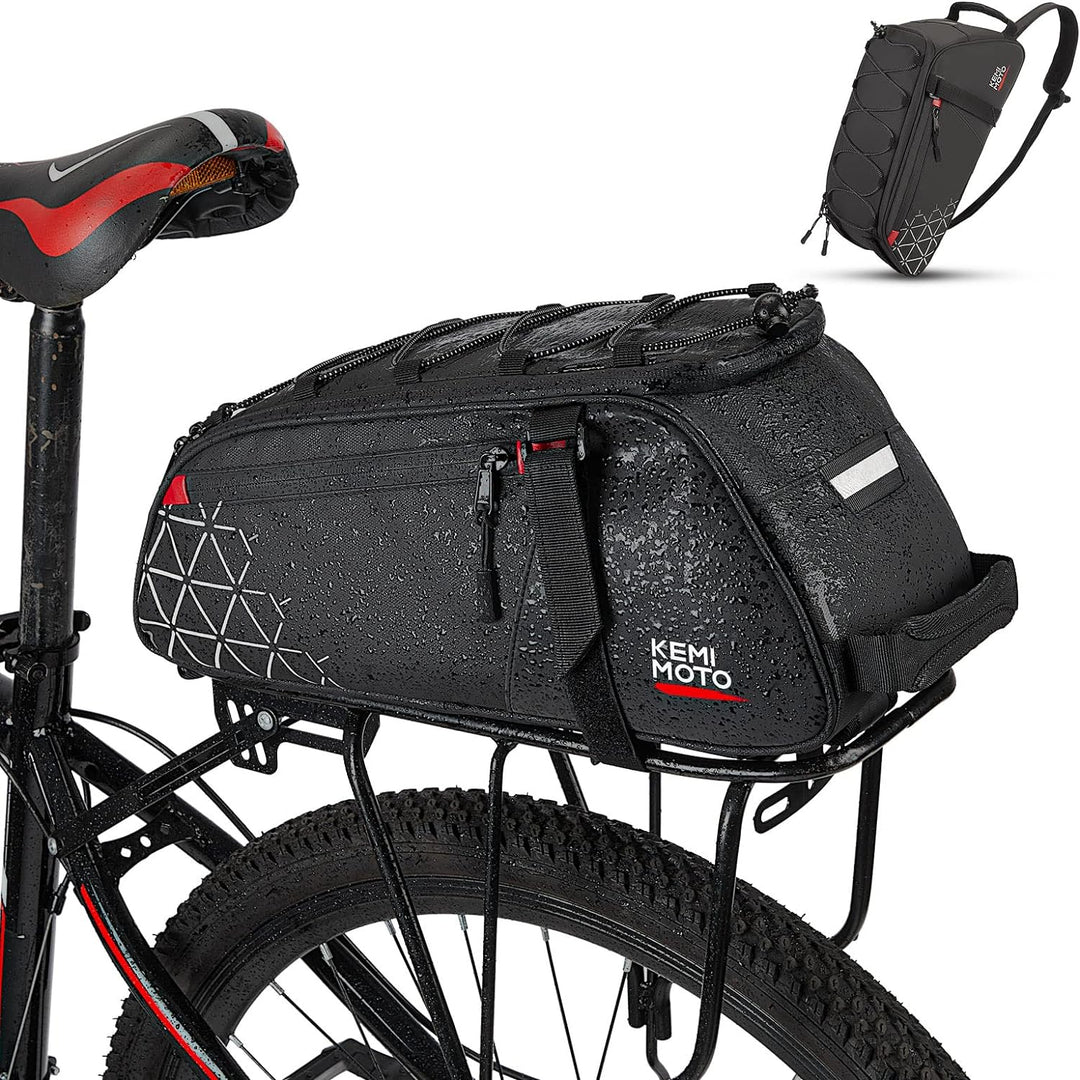 2 IN 1 8L & Wasserdicht Fahrradtaschen mit Tragegriff und Schultergurt