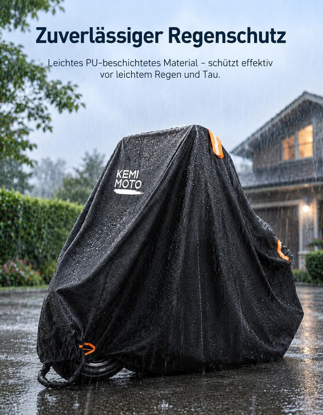 KEMIMOTO Motorrad Abdeckplane 210D Oxford mit Schlossöffnungen