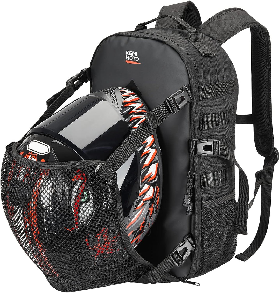 20L Motorcycle Helmet Backpack with Hidden Helmet Net