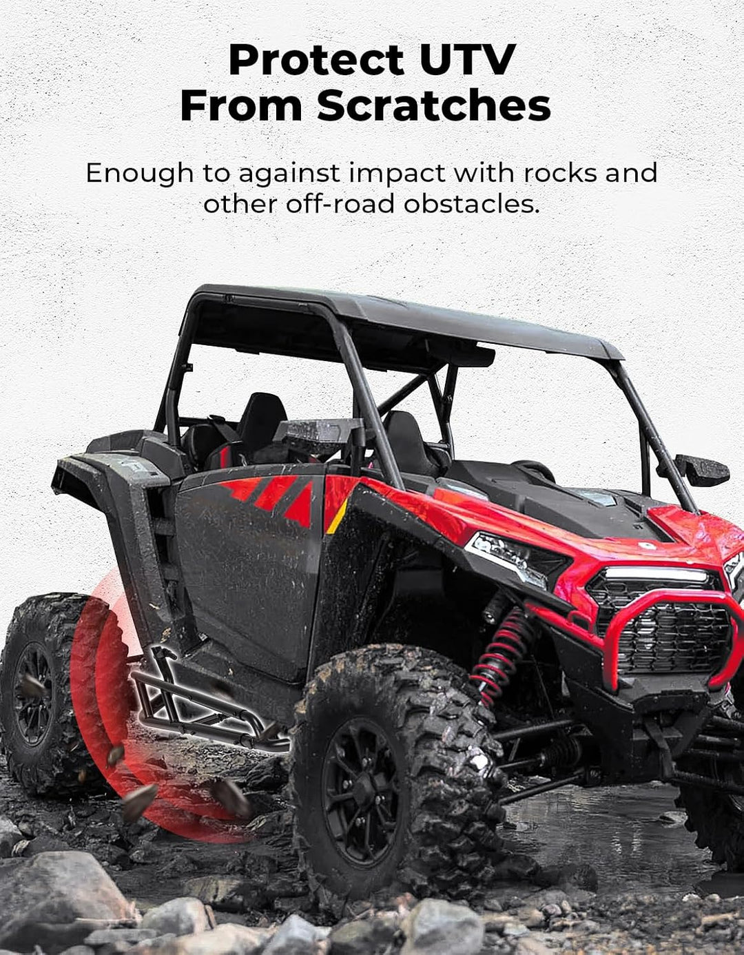 Barras laterales de acero de alta resistencia y protectores laterales para Polaris RZR XP 1000/XP 4 1000 2024-2025, 2 plazas