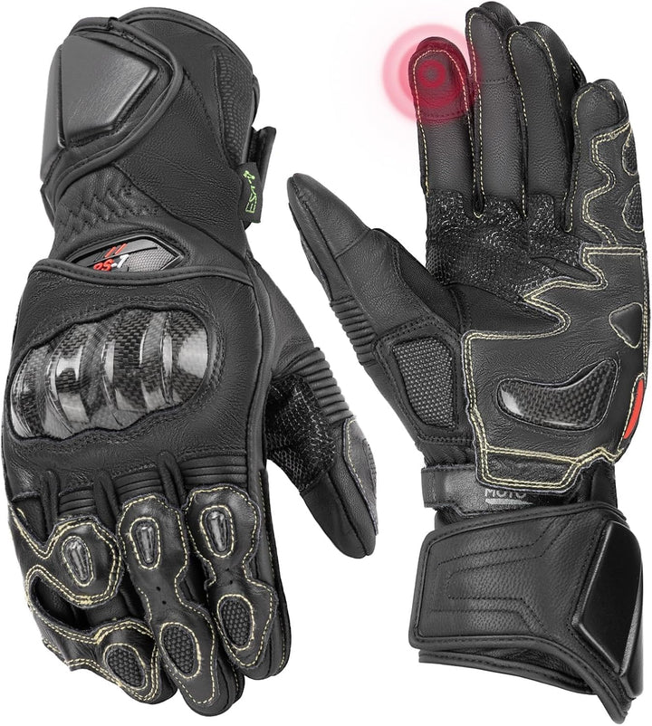 Motorradhandschuhe Leder - Carbon Knöchelschutz  Damen & Herren