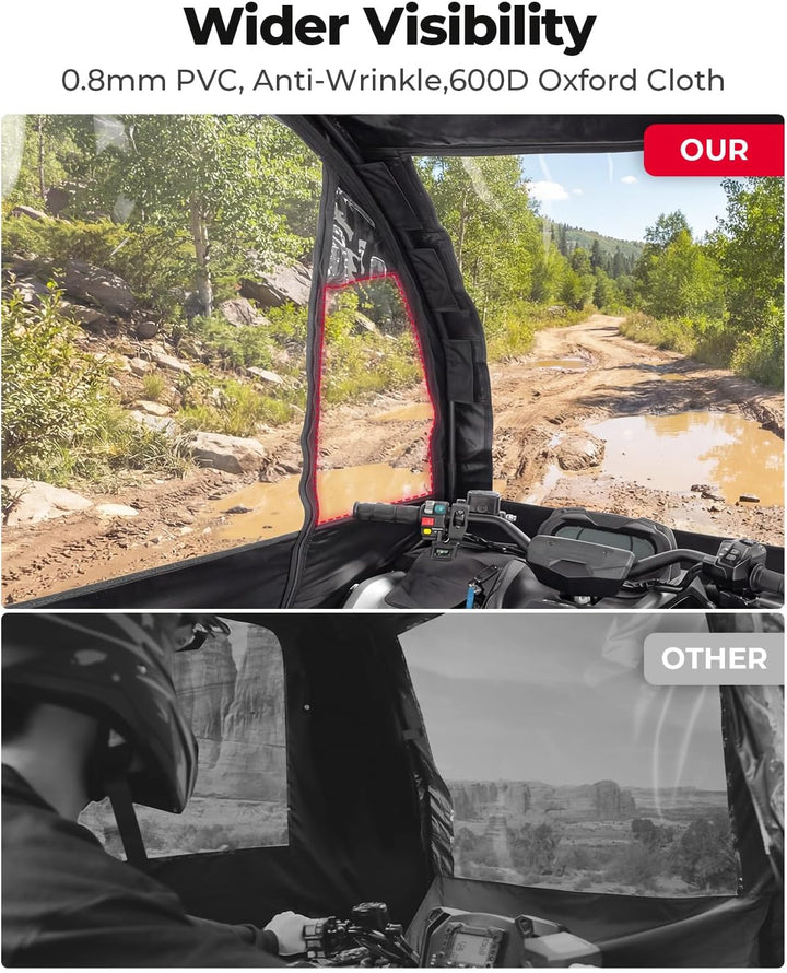 KEMIMOTO Extra Große ATV Kabineneinhausung - 3-in-1 Verstellbares Allwetter-Verdeck mit Voller Sicht