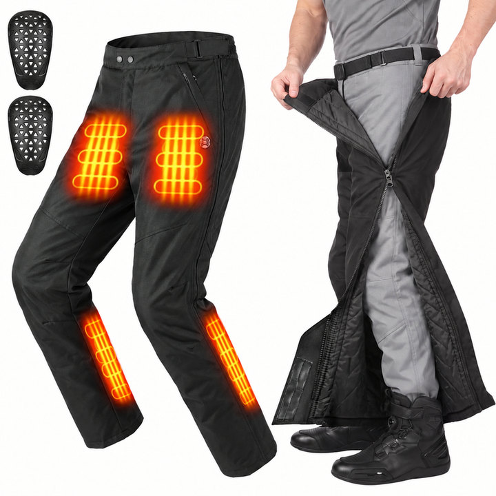Pantalon de moto chauffant avec protections CE et zips latéraux SBS