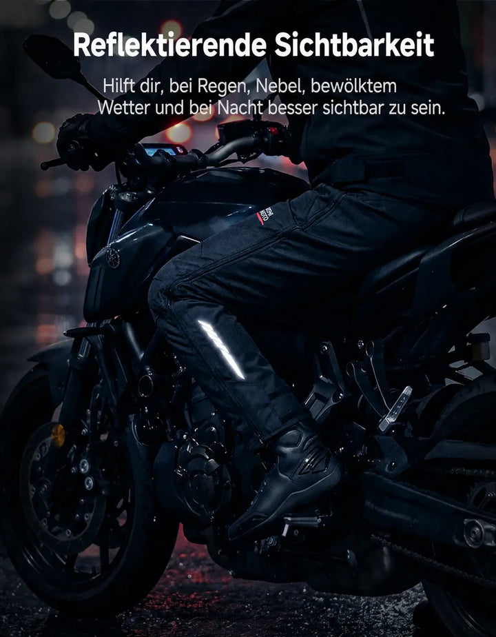 Winter-Motorradhose mit CE-Schutz und Doppelreißverschluss