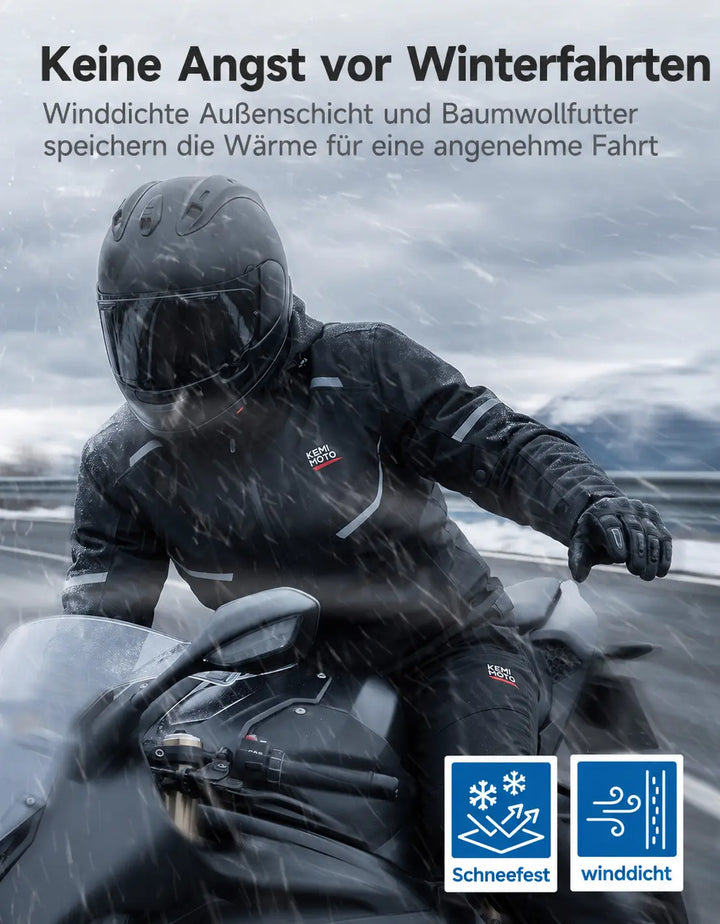 2-in-1 Motorradjacke mit CE-Protektoren und Innenfutter