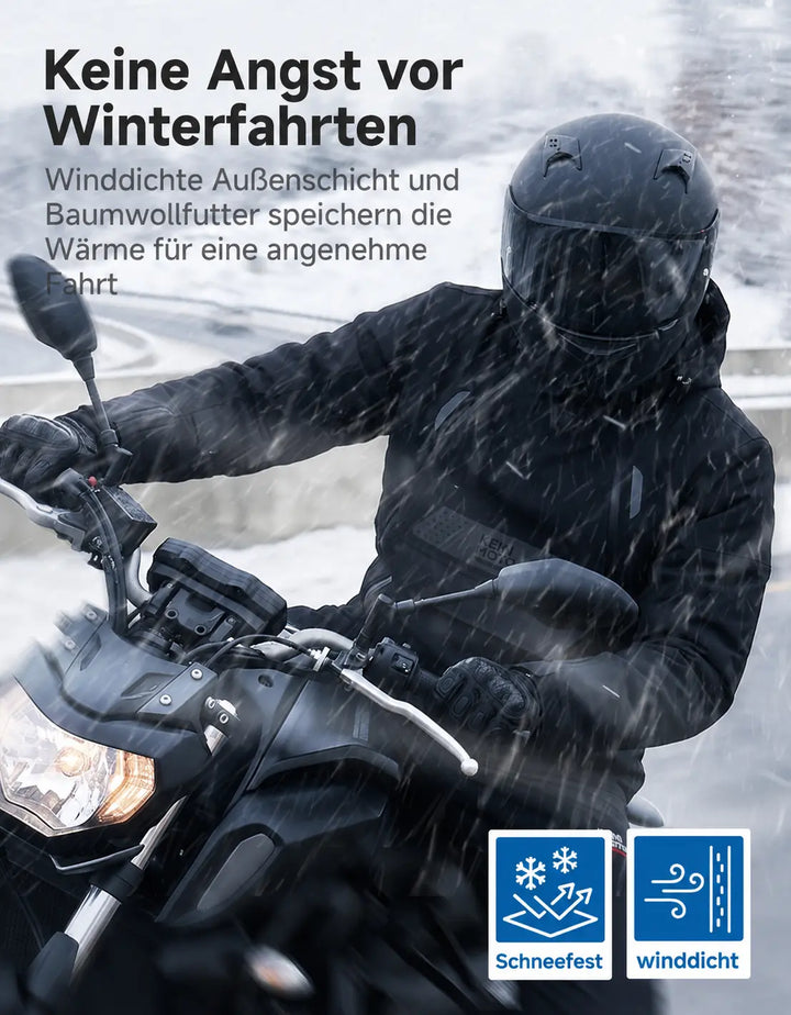 3-in-1 Motorradjacke mit CE-Protektoren und 270 g Innenfutter