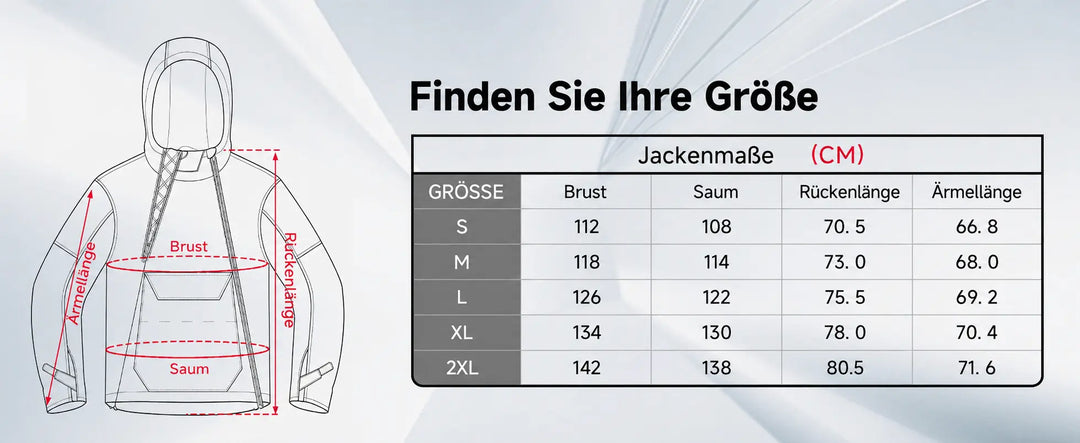 3-in-1 Motorradjacke mit CE-Protektoren und 270 g Innenfutter