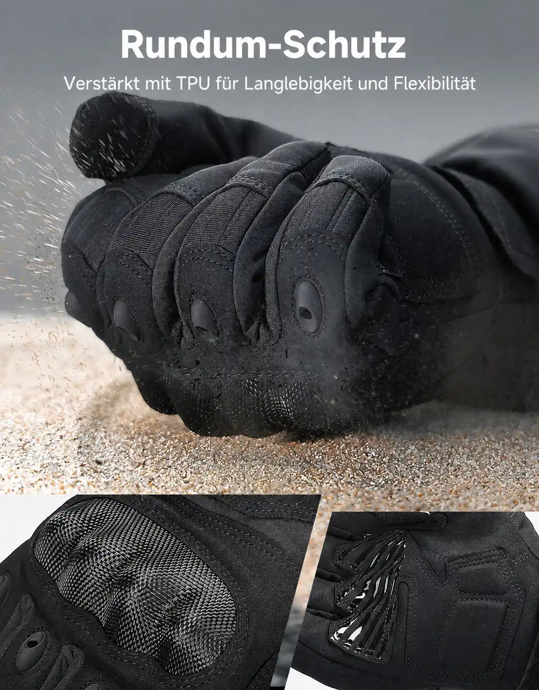 Beheizbare Motorradhandschuhe mit Dual-Zonen-Heizung & Akku