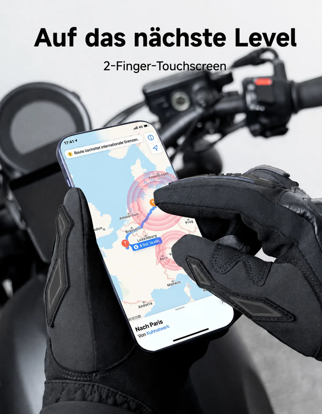 Winddichte Winter-Motorradhandschuhe mit Schutz & Touchscreen