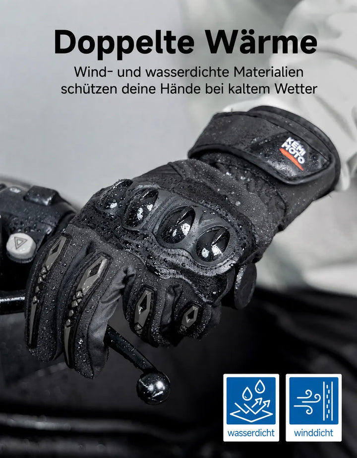 Winddichte Winter-Motorradhandschuhe mit Schutz & Touchscreen