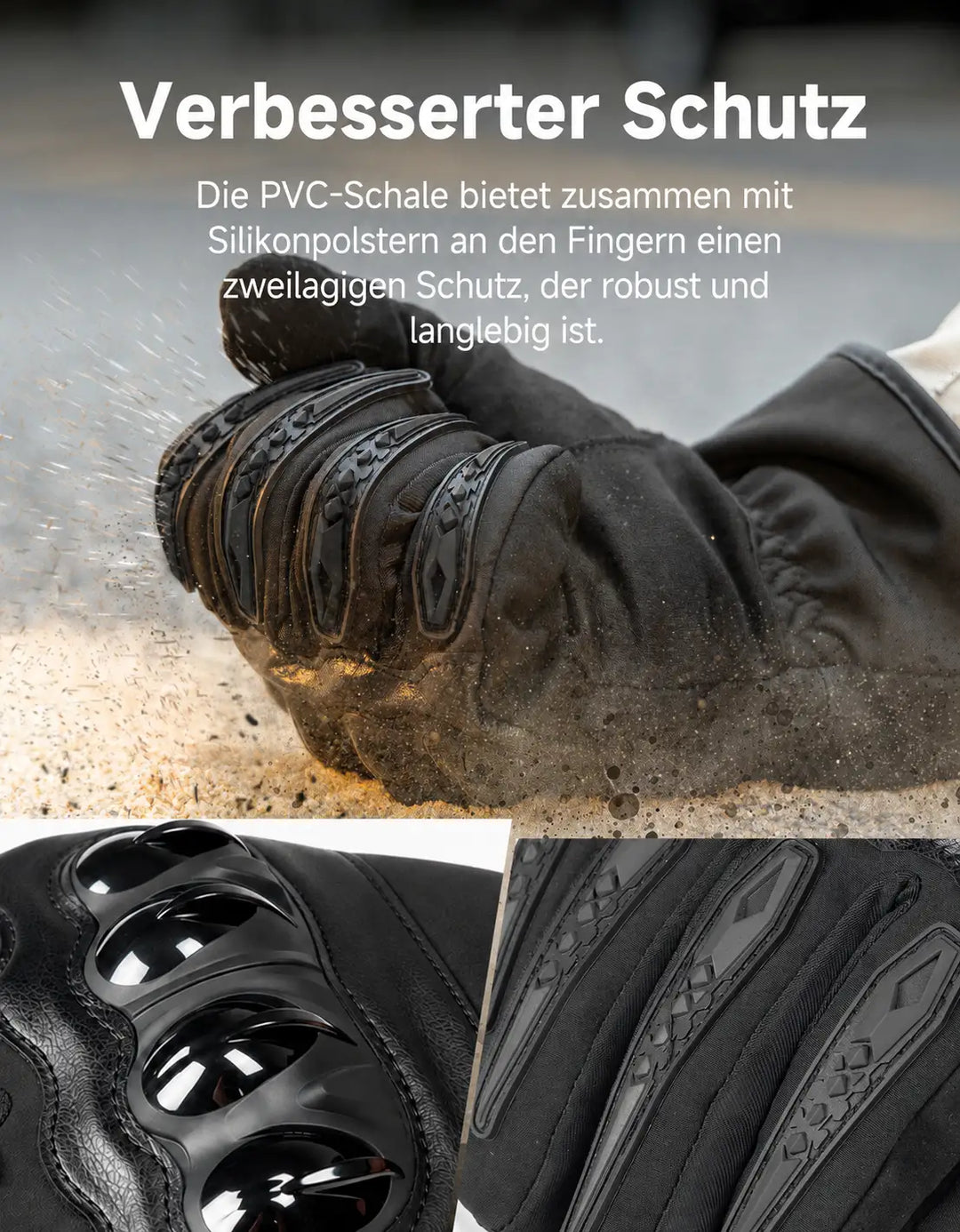 Winddichte Winter-Motorradhandschuhe mit Schutz & Touchscreen