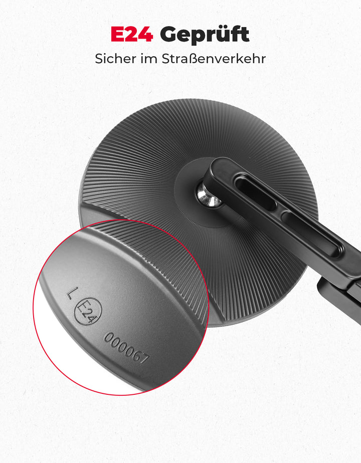 Motorrad-Rückspiegel, CNC-gefräste Aluminiumstange für 22 mm oder 25.4 mm
