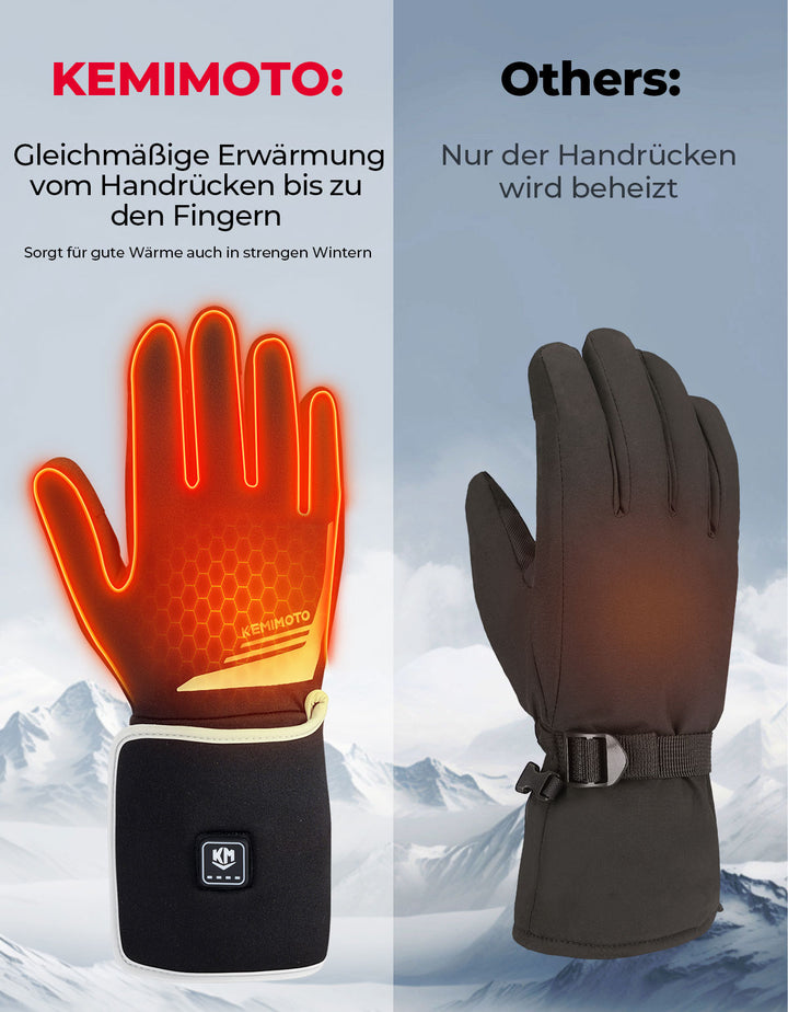 3-Gang Intelligente Temperaturkontrolle Beheizbare Handschuhe