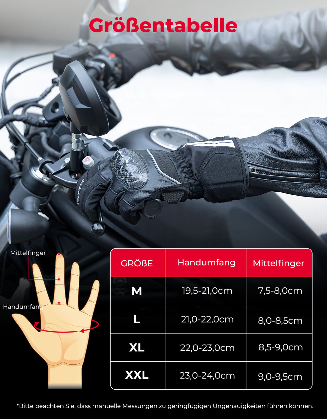 Motorradhandschuhe Berührbare wärmende Winterhandschuhe