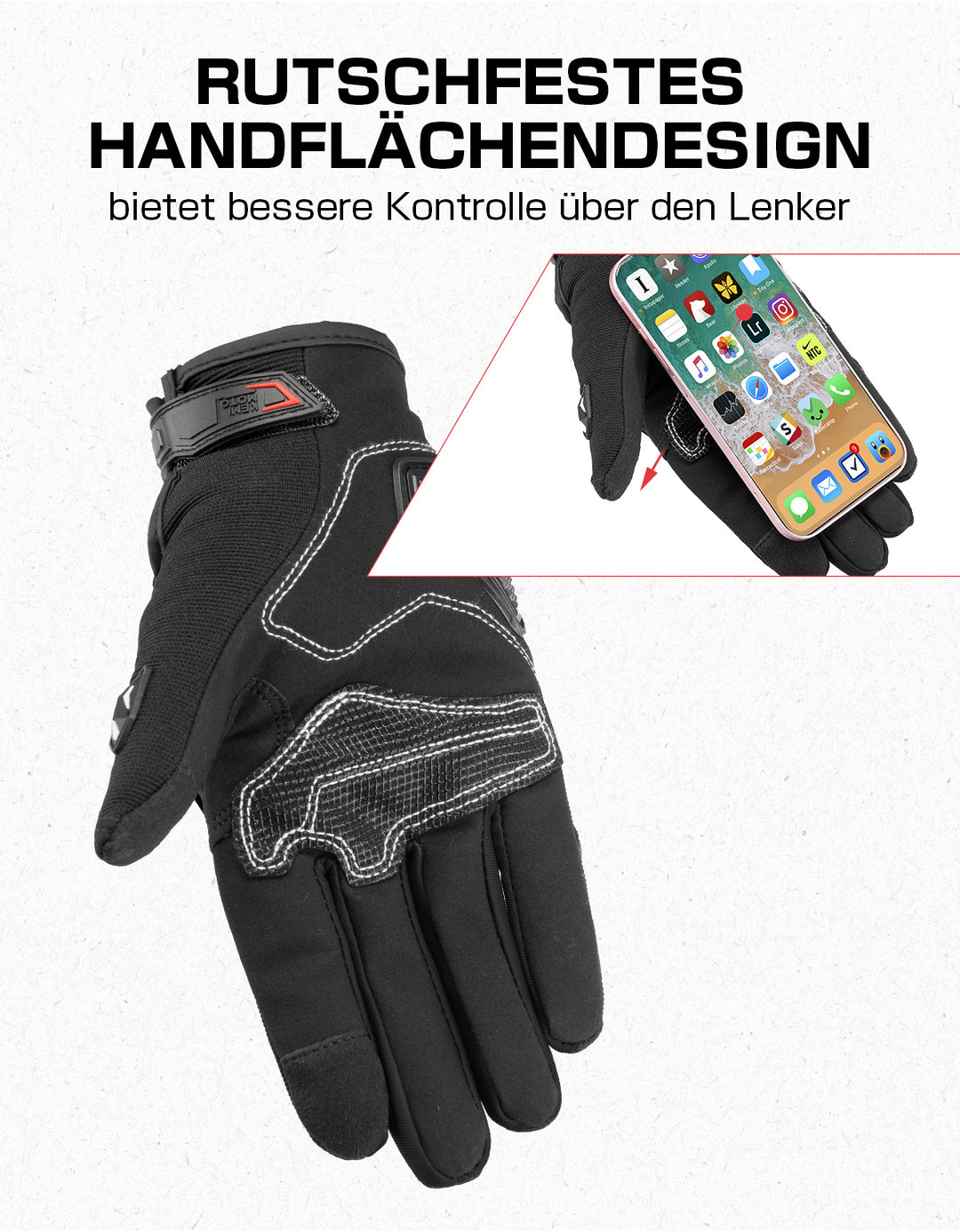 motorrad handschuhe handy bedienen Sport Motorradhandschuhe mit Touchscreen Schutz – DE Kemimoto