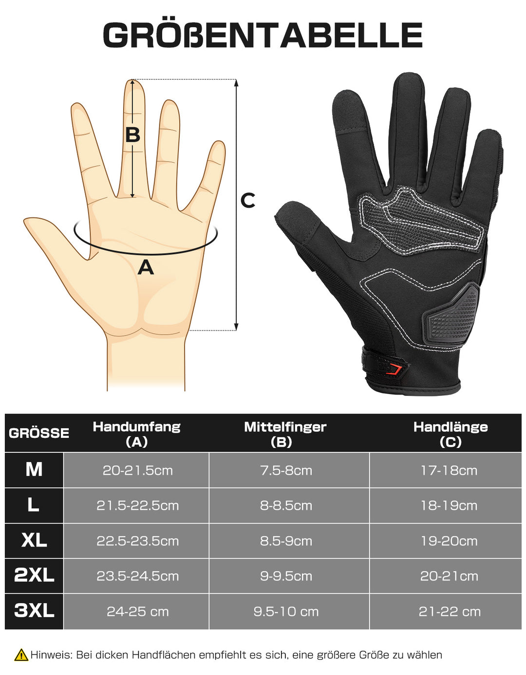 motorrad handschuhe handy bedienen Sport Motorradhandschuhe mit Touchscreen Schutz – DE Kemimoto