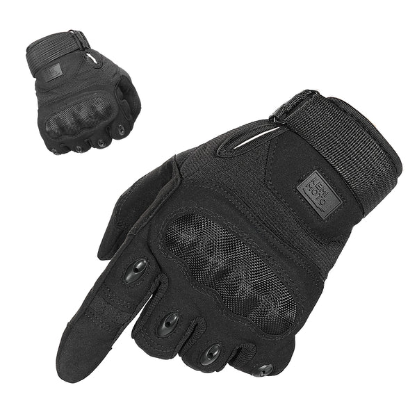 KEMIMOTO Taktische Handschuhe - Kohlefaser Knöchelschutz, 3-Finger Touchscreen, Atmungsaktiv