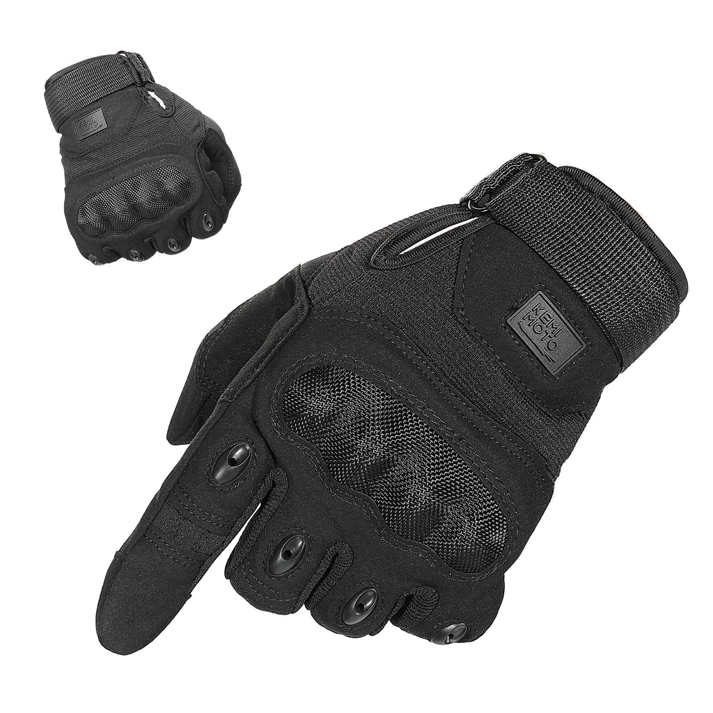 KEMIMOTO Taktische Handschuhe mit Kohlefaser Knöchelschutz & Touchscreen – DE Kemimoto