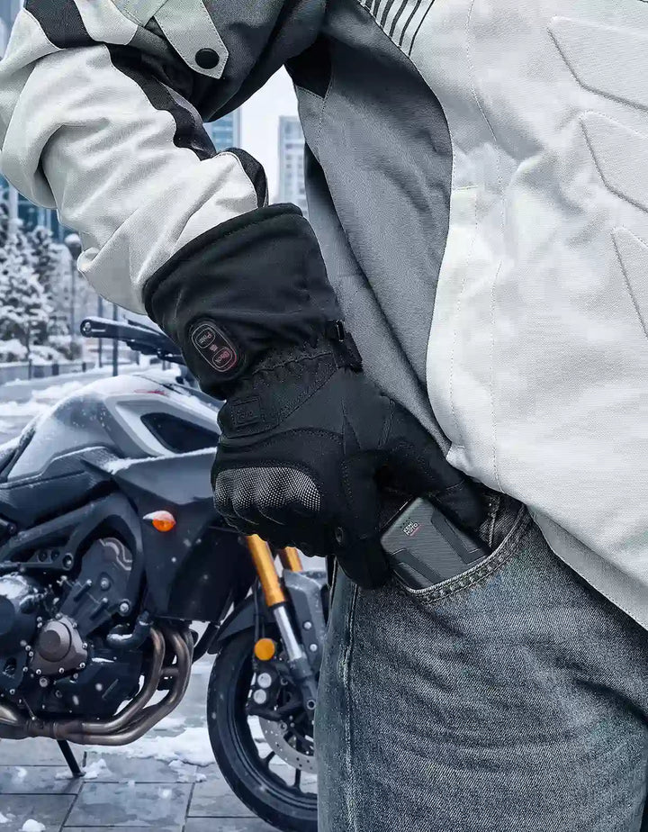 Beheizbare Motorradhandschuhe mit Dual-Zonen-Heizung & Akku