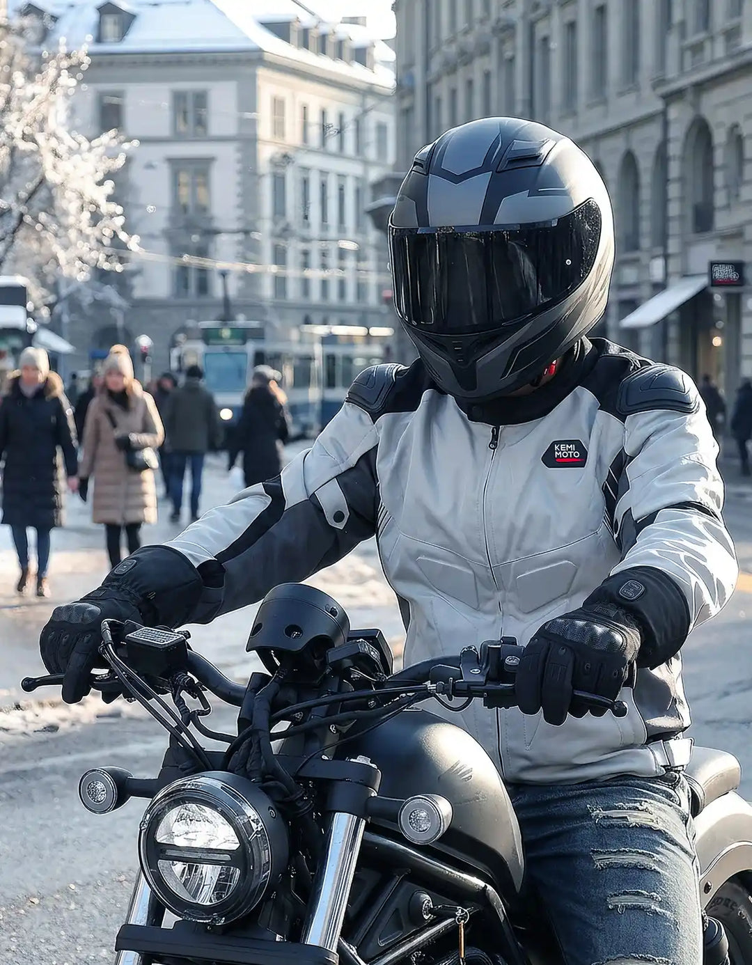 Beheizbare Motorradhandschuhe mit Dual-Zonen-Heizung & Akku