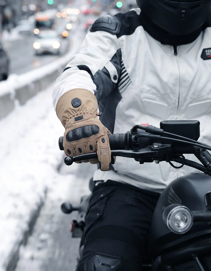 Beheizbare Motorradhandschuhe mit Dual-Zonen-Heizung & Akku