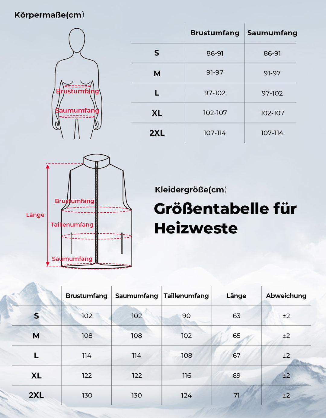 Beheizte Weste mit 10000 mAh Akku