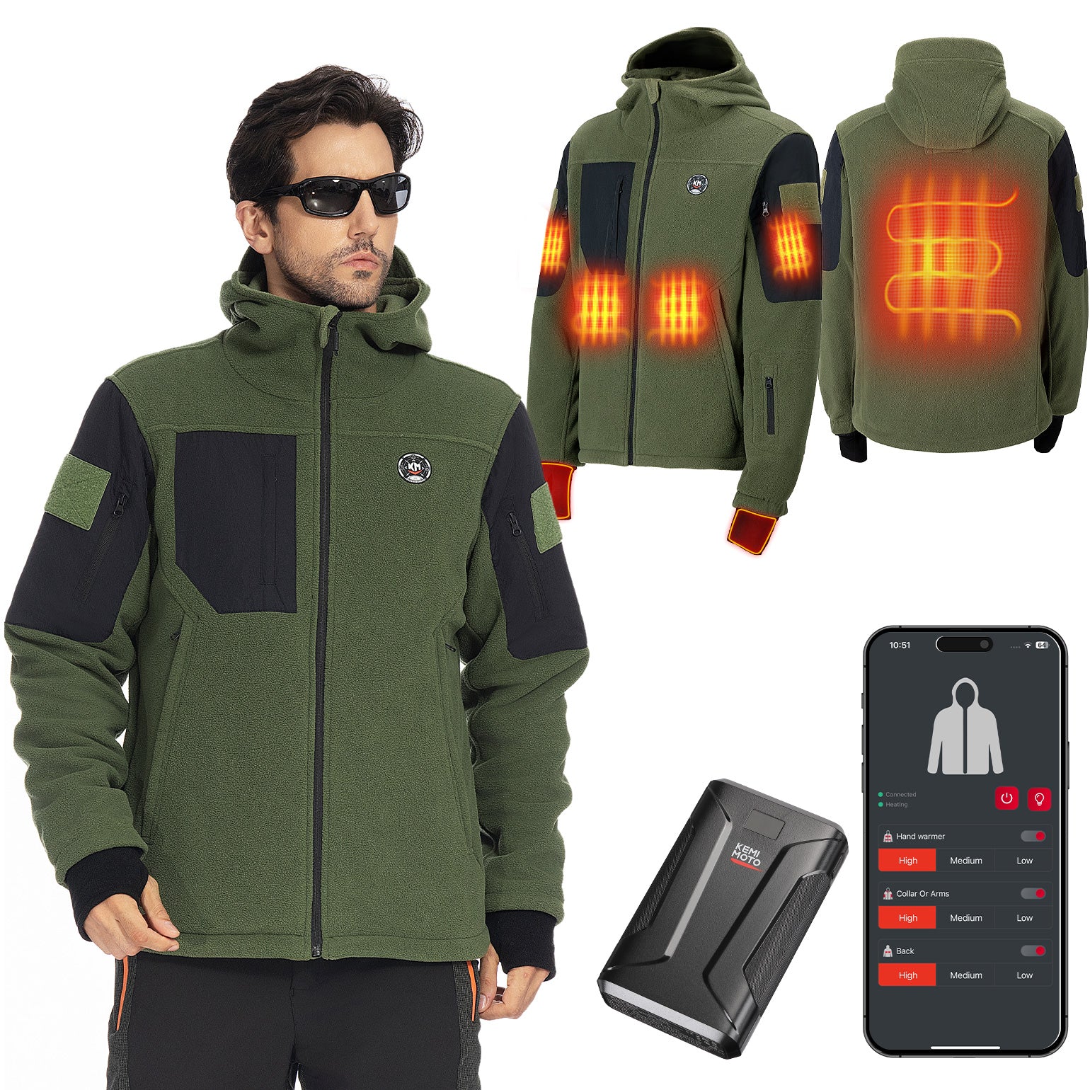 Beheizte Jacke Mit USB – 3 Temperaturstufen, Wasserfest & Für Outdoor-Aktivitäten Wie Motorrad, Ski & Camping