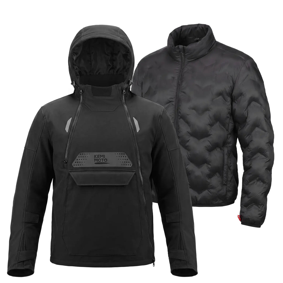 3-in-1 Motorradjacke mit CE-Protektoren und 270 g Innenfutter