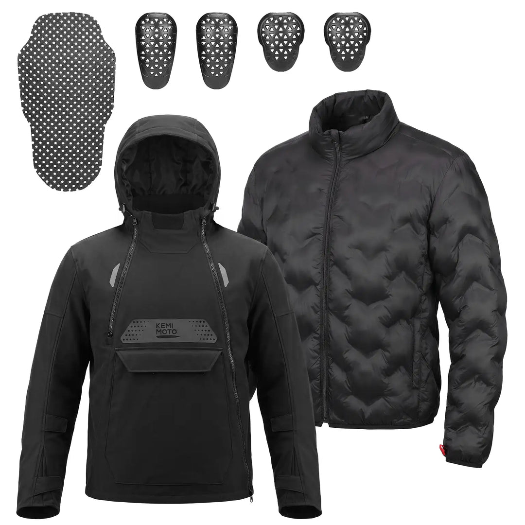 3-in-1 Motorradjacke mit CE-Protektoren und 270 g Innenfutter
