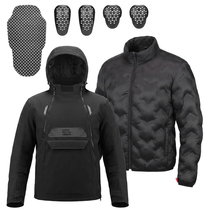 3-in-1 Motorradjacke mit CE-Protektoren und 270 g Innenfutter