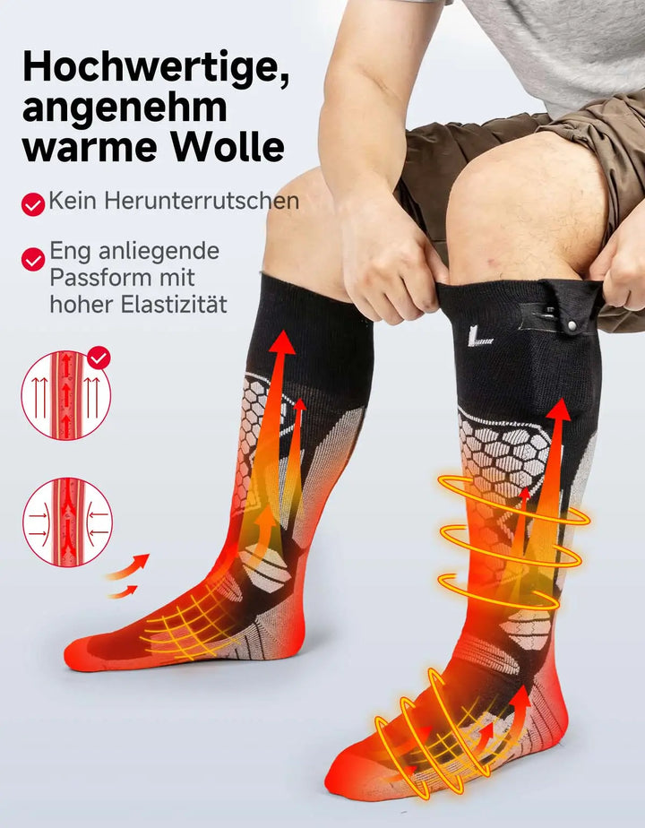 Beheizte Socken für Herren Damen mit Vollfuß- und Zehenheizung