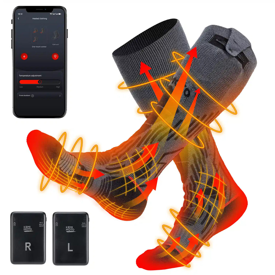Beheizbare Socken für Herren und Damen mit App-Steuerung und 3 Heizstufen